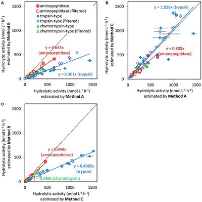 Methodological Considerations and Comparisons of Measurement Results for Extracellular Proteolytic Enzyme Activities in Seawater